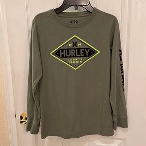 Boys green Hurley long sleeve t-shirt size large